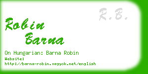 robin barna business card